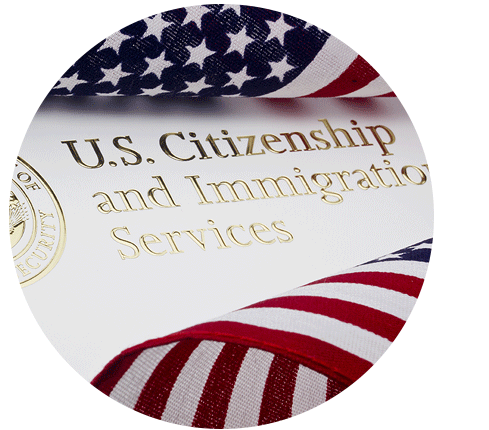 U.S. Citizenship and Immigrations Services and U.S. flag